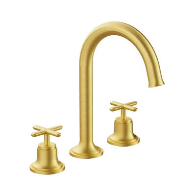 VitrA Origin Classic 3 Delikli Lavabo Bataryası A4289125, Fırçalı Altın - 1