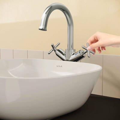 VitrA Origin Classic Çanak Lavabo Bataryası Çift Kumandalı A42886 - 4