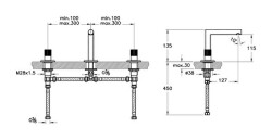 VitrA Origin Lavabo Bataryası A42583 3 Delikli - Krom - 2