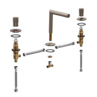 VitrA Origin Lavabo Bataryası A4258334 3 Delikli - Fırçalı Nikel - 2