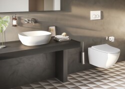 VitrA Outline Çanak lavabo 5994B401-0016 Dikdörtgen - kompakt - 45x41 cm - armatür deliksiz - su taşma deliksiz - Clean - mat beyaz - 2