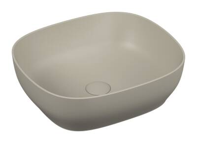 VitrA Outline Çanak lavabo 5994B420-0016 Dikdörtgen - kompakt - 45x41 cm - armatür deliksiz - su taşma deliksiz - Clean - mat bej - 1