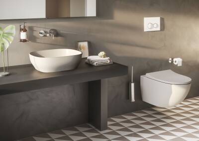 VitrA Outline Çanak lavabo 5994B420-0016 Dikdörtgen - kompakt - 45x41 cm - armatür deliksiz - su taşma deliksiz - Clean - mat bej - 2