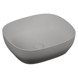 VitrA Outline Çanak Lavabo 5994B476-0016 Dikdörtgen - Kompakt - 45x41 cm - Armatür Deliksiz - Su Taşma Deliksiz - Clean - Mat Taş Gri