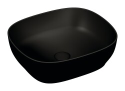 VitrA Outline Çanak lavabo 5994B483-0016 Dikdörtgen - kompakt - 45x41 cm - armatür deliksiz - su taşma deliksiz - Clean - mat siyah 