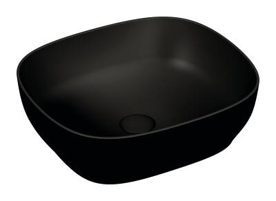 VitrA Outline Çanak lavabo 5994B483-0016 Dikdörtgen - kompakt - 45x41 cm - armatür deliksiz - su taşma deliksiz - Clean - mat siyah - 1