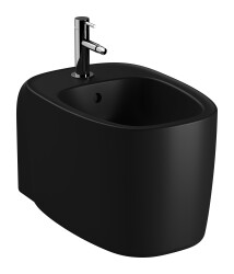 VitrA Plural Asma bide 7831B483-0288 Gizli montajlı - 55 cm - tek armatür delikli - su taşma delikli - yanlardan deliksiz - Clean - mat siyah