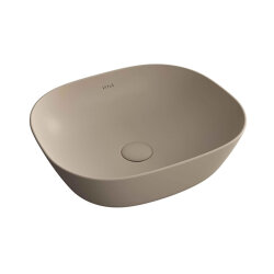 VitrA Plural Çanak Lavabo 7810B474-0016 Oval - Kompakt - 45x38 cm - Armatür Deliksiz - Su Taşma Deliksiz - Clean - Mat Kil Beji