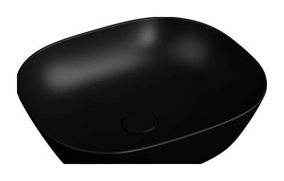 VitrA Plural Çanak lavabo 7810B483-0016 Oval - kompakt - 45x38 cm - armatür deliksiz - su taşma deliksiz - Clean - mat siyah - 1