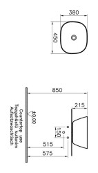 VitrA Plural Çanak lavabo 7811B420-0016 Oval - kompakt - 45x38 cm - armatür deliksiz - su taşma deliksiz - Clean - mat bej - 2