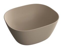 VitrA Plural Çanak lavabo 7811B474-0016 Oval - kompakt - 45x38 cm - armatür deliksiz - su taşma deliksiz - Clean - mat kil beji 