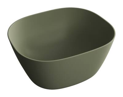 VitrA Plural Çanak lavabo 7811B475-0016 Oval - kompakt - 45x38 cm - armatür deliksiz - su taşma deliksiz - Clean - mat yosun yeşili - 1