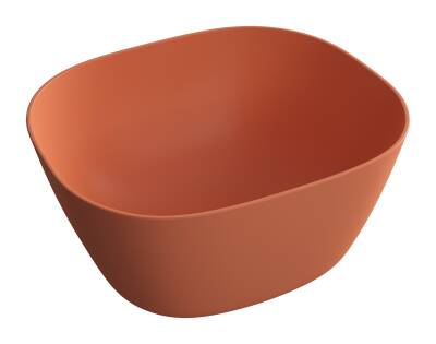 VitrA Plural Çanak lavabo 7811B477-0016 Oval - kompakt - 45x38 cm - armatür deliksiz - su taşma deliksiz - Clean - mat terra rosa - 1