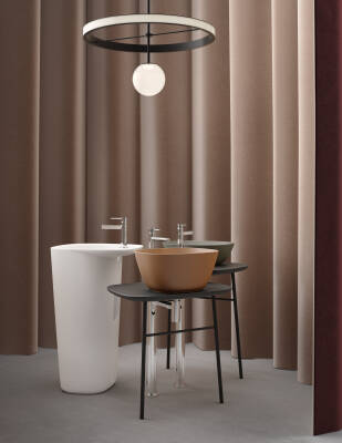 VitrA Plural Çanak lavabo 7811B477-0016 Oval - kompakt - 45x38 cm - armatür deliksiz - su taşma deliksiz - Clean - mat terra rosa - 2