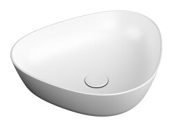 VitrA Plural Çanak lavabo 7812B401-0016 Üçgen - kompakt - 45x40 cm - armatür deliksiz - su taşma deliksiz - Clean - mat beyaz