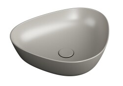 VitrA Plural Çanak lavabo 7812B420-0016 Üçgen - kompakt - 45x40 cm - armatür deliksiz - su taşma deliksiz - Clean - mat bej