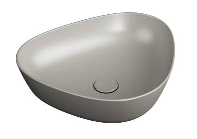 VitrA Plural Çanak lavabo 7812B420-0016 Üçgen - kompakt - 45x40 cm - armatür deliksiz - su taşma deliksiz - Clean - mat bej - 1