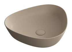 VitrA Plural Çanak lavabo 7812B474-0016 Üçgen - kompakt - 45x40 cm - armatür deliksiz - su taşma deliksiz - Clean - mat kil beji