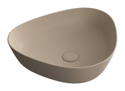 VitrA Plural Çanak lavabo 7812B474-0016 Üçgen - kompakt - 45x40 cm - armatür deliksiz - su taşma deliksiz - Clean - mat kil beji - 1