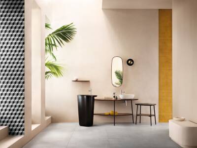 VitrA Plural Çanak lavabo 7812B474-0016 Üçgen - kompakt - 45x40 cm - armatür deliksiz - su taşma deliksiz - Clean - mat kil beji - 2