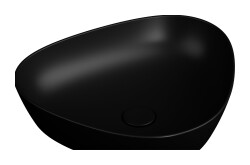 VitrA Plural Çanak lavabo 7812B483-0016 Üçgen - kompakt - 45x40 cm - armatür deliksiz - su taşma deliksiz - Clean - mat siyah