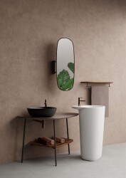 VitrA Plural Çanak lavabo 7812B483-0016 Üçgen - kompakt - 45x40 cm - armatür deliksiz - su taşma deliksiz - Clean - mat siyah - 2