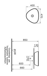 VitrA Plural Çanak lavabo 7812B483-0016 Üçgen - kompakt - 45x40 cm - armatür deliksiz - su taşma deliksiz - Clean - mat siyah - 3