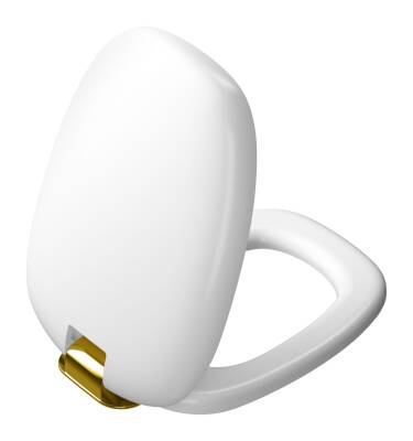 VitrA Plural Klozet kapağı 126-001-019 Duroplast - üstten sıkmalı - yavaş kapanır - kolay sök-tak - altın - metal menteşeli - mat beyaz - 1