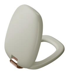 VitrA Plural Klozet kapağı 126-020-029 Duroplast - Üstten Sıkmalı - Yavaş Kapanır - Kolay Sök-Tak - Bakır - Metal Menteşeli - Mat Bej