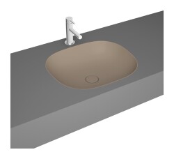 VitrA Plural Tezgahaltı lavabo 7810B474-1083 Oval - kompakt - 45x38 cm - armatür deliksiz - su taşma deliksiz - Clean - mat kil beji