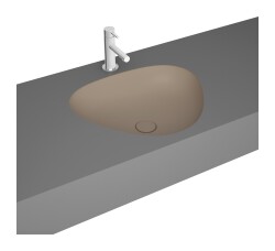 VitrA Plural Tezgahaltı lavabo 7812B474-1083 Üçgen - kompakt - 45x40 cm - armatür deliksiz - su taşma deliksiz - Clean - mat kil beji