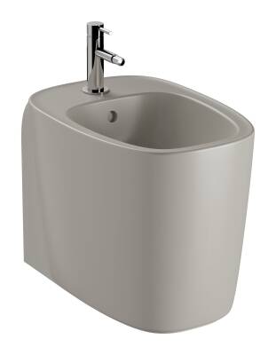 VitrA Plural Yerden bide 7816B420-0288 Duvara tam dayalı - 55 cm - tek armatür delikli - su taşma delikli - yanlardan deliksiz - Clean - mat bej - 1