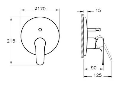 Artema Root Round Ankastre Duş Bataryası A4272836 Sıva Üstü Grubu - Mat Siyah - 2