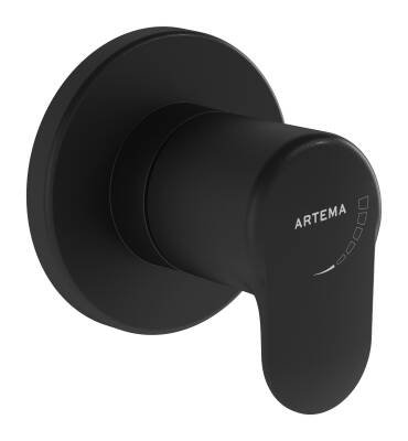 Artema Root Round Ankastre Stop Valf A4273036 Sıva Üstü Grubu - Mat Siyah - 1