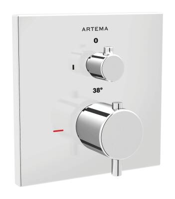 Artema Root Square Ankastre Termostatik Duş Bataryası A42669 V-Box Sıva Üstü Grubu - Krom - 1