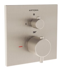 Artema Root Square Ankastre Termostatik Duş Bataryası A4266934 V-Box Sıva Üstü Grubu - Fırçalı Nikel