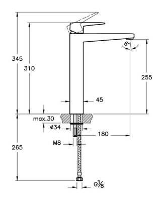 Artema Root Square Blueco Lavabo Bataryası A4273323ENR Çanak - Altın - 2