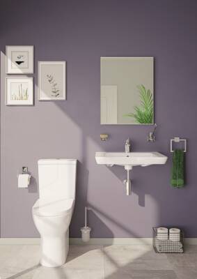 VitrA S20 Lavabo 5291B003-0001 Özel ihtiyaç - 65x56 cm - tek armatür delikli - su taşma delikli - beyaz - 2