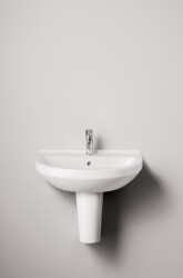 VitrA S20 Lavabo 5504L003-0001 Oval - 65x47 cm - tek armatür delikli - su taşma delikli - beyaz - 3