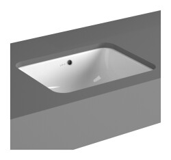 VitrA S20 Tezgahaltı lavabo 5473B003-0618 Dikdörtgen - kompakt - 45x37 cm - armatür deliksiz - su taşma delikli - beyaz
