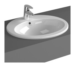 VitrA S20 Tezgahüstü lavabo 5468B003-0001 Oval - 55x48 cm - tek armatür delikli - su taşma delikli - beyaz