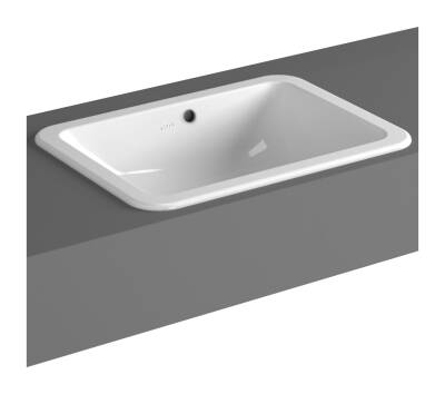 VitrA S20 Tezgahüstü lavabo 5474B003-0642 Dikdörtgen - kompakt - 50x37 cm - armatür deliksiz - su taşma delikli - beyaz - 1