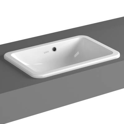 VitrA S20 Tezgahüstü lavabo 5475B003-0642 Dikdörtgen - 55x37 cm - armatür deliksiz - su taşma delikli - beyaz - 1