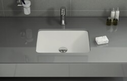 VitrA S20 Tezgahüstü lavabo 5475B003-0642 Dikdörtgen - 55x37 cm - armatür deliksiz - su taşma delikli - beyaz - 2