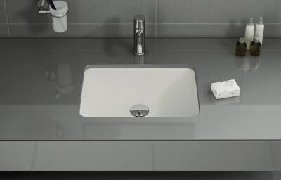VitrA S20 Tezgahüstü lavabo 5475B003-0642 Dikdörtgen - 55x37 cm - armatür deliksiz - su taşma delikli - beyaz - 2
