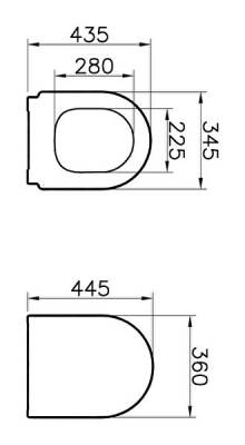 VitrA S50 Klozet kapağı 108-003R059 Duroplast - üstten sıkmalı - yavaş kapanır - kolay sök-tak - metal menteşeli - beyaz - 2