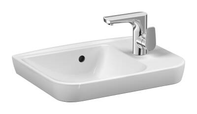 VitrA Sento Çanak lavabo 5945B003-0921 Dikdörtgen - kompakt - 50x38 cm - sağdan tek armatür delikli - su taşma delikli - beyaz - 1