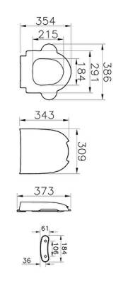 VitrA Sento Kids Klozet kapağı 133-003-009 Duroplast - üstten sıkmalı - yavaş kapanır - metal menteşeli - beyaz - 2