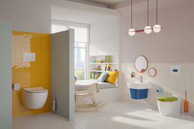 VitrA Sento Kids Klozet kapağı 133-101-009 Duroplast - üstten sıkmalı - yavaş kapanır - metal menteşeli - yeşil sarı - 2