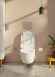 VitrA Sento Klozet kapağı 120-001-009 Slim - duroplast - üstten sıkmalı - yavaş kapanır - metal menteşeli - mat beyaz - 3